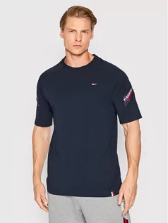 Koszulki męskie - Tommy Hilfiger T-Shirt Tape MW0MW22699 Granatowy Regular Fit - grafika 1