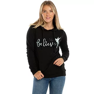 Bluzy damskie - DISNEY Damska bluza z kapturem 'Believe in Fairies' czarna, M - grafika 1