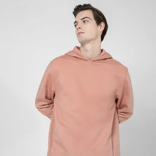 Męska bluza dresowa nierozpinana z kapturem OUTHORN OTHSS23TSWSM318 - koralowa - Outhorn - Bluzy sportowe męskie - miniaturka - grafika 1