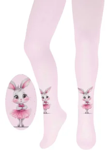 Dziewczęce rajstopki cienkie króliczek różowe Brand r.104/110 - Skarpetki damskie - miniaturka - grafika 1