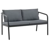 Sofy ogrodowe - vidaXL Sofa ogrodowa z poduszkami, 2-osobowa, aluminium, szara - miniaturka - grafika 1