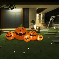 Oświetlenie świąteczne - vidaXL Rodzina nadmuchiwanych dyń na Halloween, z LED, 1,8 m - miniaturka - grafika 1