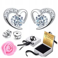 Kolczyki - Kolczyki Srebrne Prezent w Kształcie Serca Stal 316 Dla Dziewczynki Prezent - miniaturka - grafika 1