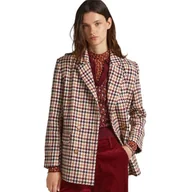 Płaszcze damskie - Płaszcz damski Pepe Jeans Romina przejściowy w pepitkę brązowy -M - miniaturka - grafika 1