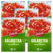 Galaretki - Delecta Galaretka smak truskawkowy Zestaw 5 x 70 g - miniaturka - grafika 1