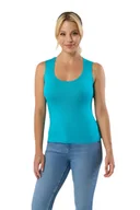 Koszulki i topy damskie - Koszulka damska na szerokich ramiączkach bokserka IVA turkusowa  L - miniaturka - grafika 1