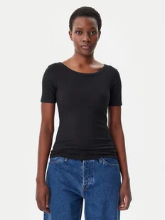 Tommy Hilfiger T-Shirt WW0WW37866 Czarny Slim Fit - Koszulki i topy damskie - miniaturka - grafika 1