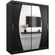 Szafy - Szafa przesuwna garderoba dwudrzwiowa z lustrem Elypse 180 biała czarna artisan sonoma - miniaturka - grafika 1
