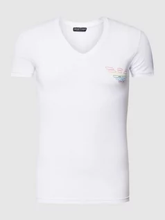 Koszulki męskie - T-shirt z dekoltem w serek model ‘RAINBOW LOGO’ - grafika 1