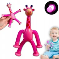 Figurki dla dzieci - FIGURKA SPRĘŻYNOWA TELESKOPOWA PRZYSSAWKA ŻYRAFA - miniaturka - grafika 1