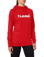 Bluzy damskie - Hummel Hummel Hmlgo Cotton bluza damska z kapturem z logo czerwony True Rot X-L 203517-3062 - miniaturka - grafika 1