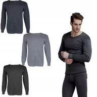 Piżamy męskie - ﻿Zestaw 3 Podkoszulek Męski Czarny Szary Grafitowy Ocieplany Bawełna XXL/3XL - miniaturka - grafika 1