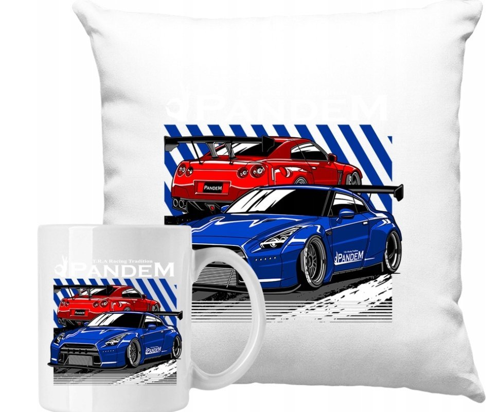 ZESTAW PODUSZKA + KUBEK Szybkie Auta Motoryzacja JDM Pomysł Na Prezent #16