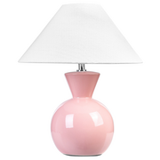 Lampy stojące - Lampa stołowa ceramiczna różowa FERRY Lumarko  - miniaturka - grafika 1