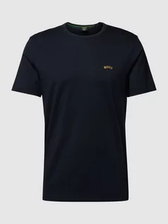 Koszulki męskie - T-shirt z napisem z logo model ‘Tee Curved’ - grafika 1