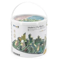 Klocki - VIGA TOYS PolarB Drewniana Makieta z Klockami Miasto 56 el. 44040 - miniaturka - grafika 1