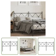 Inne meble do sypialni - The Living Store Metalowe wezgłowie - czarne - 160 cm - Wezgłowie - miniaturka - grafika 1