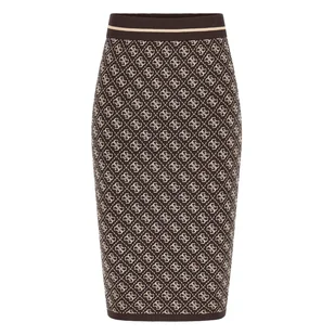 Damska Spódnica GUESS LISE 4G SKIRT SWTR W4BD53Z37K0-FN0T – Brązowy - Spódnice - miniaturka - grafika 1