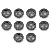 Kratki wentylacyjne - Kratka wentylacyjna okrągła, otwory wentylacyjne ze stali nierdzewnej, rozstaw montażowy 35 mm, czarna, 10 sztuk (płaska) - miniaturka - grafika 1