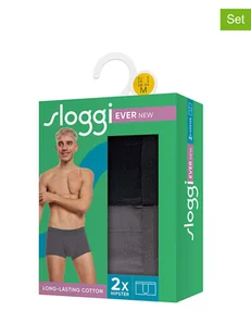 Sloggi Bokserki (2 pary) w kolorze czarnym i szarym - Majtki męskie - miniaturka - grafika 1