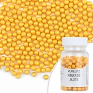 Dodatki do ciast w proszku - Posypka cukrowa PEREŁKI MIĘKKIE ZŁOTE Sweet Decor, 30 g - miniaturka - grafika 1