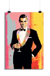 Plakat filmowy - Plakat James Bond - Plakat Warhol Design - Plakat Sean Connery - Plakat Vintage - 61x91cm - Idealny do oprawienia w ramę - Plakaty - miniaturka - grafika 1