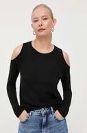 Swetry damskie - Patrizia Pepe sweter wełniany damski kolor czarny lekki - miniaturka - grafika 1