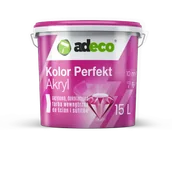 Farby wewnętrzne - Adeco Biała matowa farba Kolor Perfekt pomaluj ścianę lub sufit 15 L (15 L) - miniaturka - grafika 1