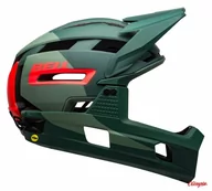 Kaski rowerowe - Kask full face Bell Super Air R Mips Spherical Matte Gloss Green Infrared - miniaturka - grafika 1