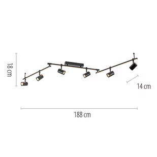 Spot sufitowy LED Barik, czarny, 6-punktowy - Lampy sufitowe - miniaturka - grafika 4