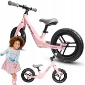 Rowerki biegowe - ULTRALEKKI ROWER BIEGOWY DLA DZIECI ROWEREK BERGEN ZIPPY 12" RÓŻOWY JEŹDZIK - miniaturka - grafika 1