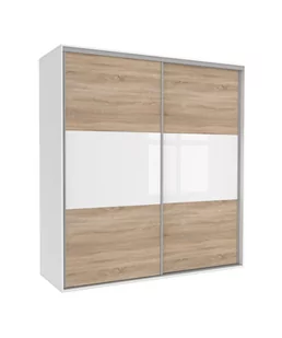 Szafa Tivoli 125X210 B/4Ds/2Bp Dąb Sonoma / Biały Połysk - Szafy - miniaturka - grafika 1
