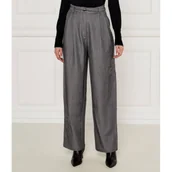 Spodnie damskie - Desigual Spodnie z paskiem | flare fit - miniaturka - grafika 1