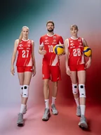 Koszulki męskie - 4F Koszulka meczowa replika z możliwością personalizacji męska 4F x Polska Siatkówka - czerwona 3XL - miniaturka - grafika 1