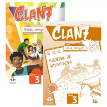 Clan 7 con Hola, amigos! 3. Podręcznik i zeszyt ćwiczeń do języka hiszpańskiego - Książki do nauki języka hiszpańskiego - miniaturka - grafika 1