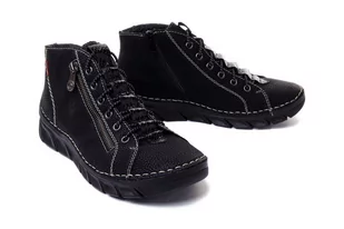 RIEKER 55048-00 black, trzewiki damskie - Rieker - Botki damskie - miniaturka - grafika 1