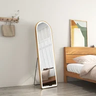 Lustra - EMKE lustro stojące 147x45cm lustro na całej długości złota rama z oświetleniem LED lustro w 3 kolorach z funkcją ściemniania światła zakrzywione lustro toaletowe - miniaturka - grafika 1