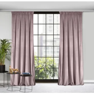 Zasłona na taśmie marszczącej ROSA 140 x 270 cm pudrowy - Zasłony - miniaturka - grafika 1