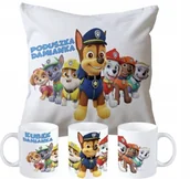 Gadżety dla niej i dla niego - ZESTAW PODUSZKA + KUBEK Prezent PSI PATROL SKY CHASE RUBBLE ZUMA + IMIĘ 12 - miniaturka - grafika 1