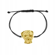 Bransoletki - Bransoletka Złota z psem Romański Pies 925 Sznurek Prezent GRAWER GRATIS - miniaturka - grafika 1