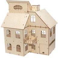Puzzle - DREWNIANE PUZZLE 3D SKŁADANY DOMEK DLA LALEK ZESTAW DO ZŁOŻENIA DIY - miniaturka - grafika 1