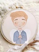 Ikony i obrazy sakralne - Obrazek Anioł Stróż, pamiątka Chrztu Świętego, pamiątka komunijna dla chłopca - miniaturka - grafika 1