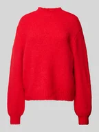 Swetry damskie - Sweter z dzianiny o kroju relaxed fit ze stójką model ‘MILLER’ - miniaturka - grafika 1