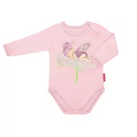 Body dla niemowląt - Body niemowlęce dla dzieci dziewczęce długi rękaw różowe bawełniane elfik 86 - miniaturka - grafika 1
