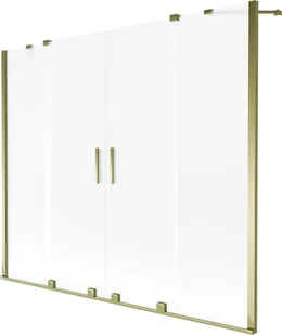 Mexen Velar Duo parawan nawannowy 2-skrzydłowy rozsuwany 180 x 150 cm, szron, złoty - 896-180-000-32-50 - Parawany nawannowe - miniaturka - grafika 1