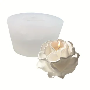 TEMU 1 szt. Elegancka Silikonowa Róży do Świec, Żywicy i Mydła - Elastyczna Forma DIY z Wzorem Płatków, Dekoracja Domu, Prezent na Walentynki, Formy - Rękodzieło - miniaturka - grafika 1