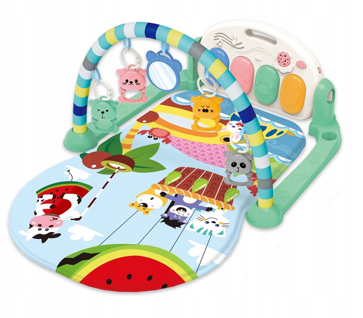 Mata Składana Zielono Niebieska Lot Balonem Z Efektami Dla Niemowląt