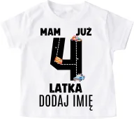 Koszulki dla chłopców - Koszulka na urodziny dla chłopczyka z imieniem mam już 4 LATKA - miniaturka - grafika 1