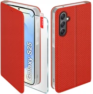 Etui i futerały do telefonów - Etui z klapką do Samsung S25 Zamykane Czerwone Futerał + Szkło 9H - miniaturka - grafika 1