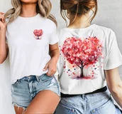 Koszulki i topy damskie - Damska koszulka na co dzień wzór w kolorowym drzewem - miniaturka - grafika 1